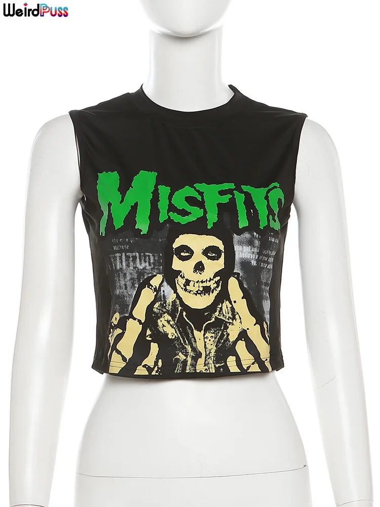 'Skull' Crop Top