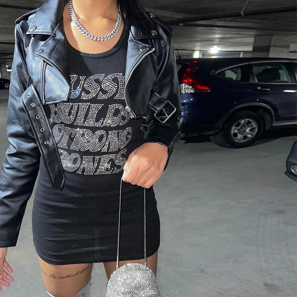 Diamond Fonted Mini Dress