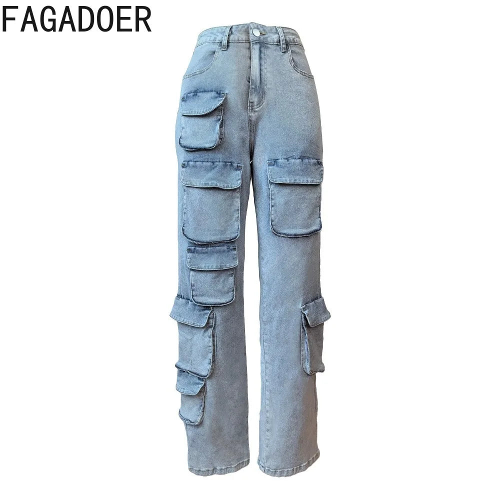 Denim Pocket Cargo Pants
