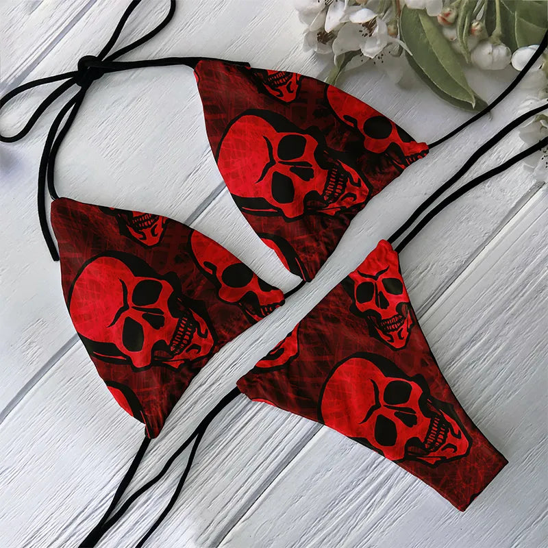 Skull Patterned Bikini