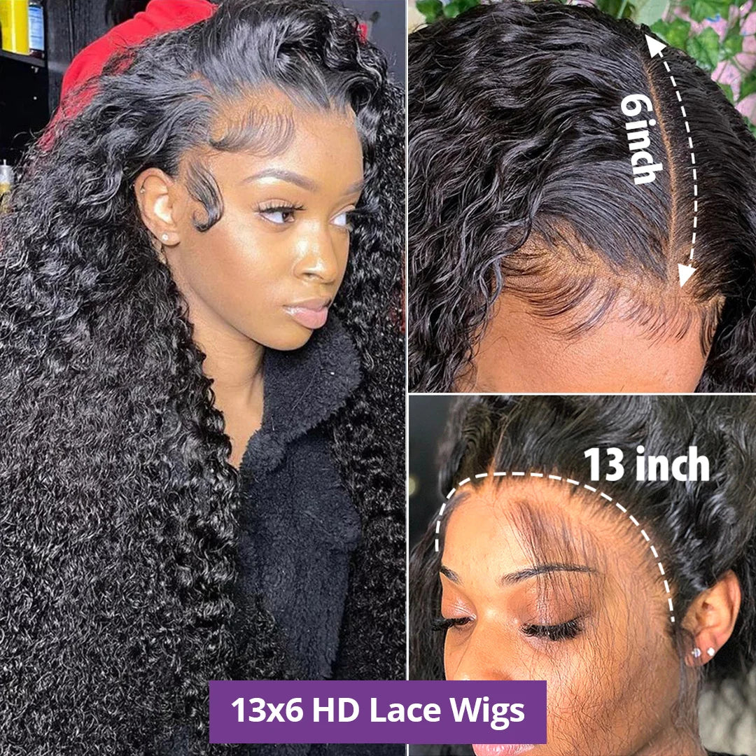 Water Wave Lace Front Wig; Lace Closure Wig; 13x4, 13x6; HD Lace, Frontal 360 Curly Human Hair Wigs For Women Human Hair