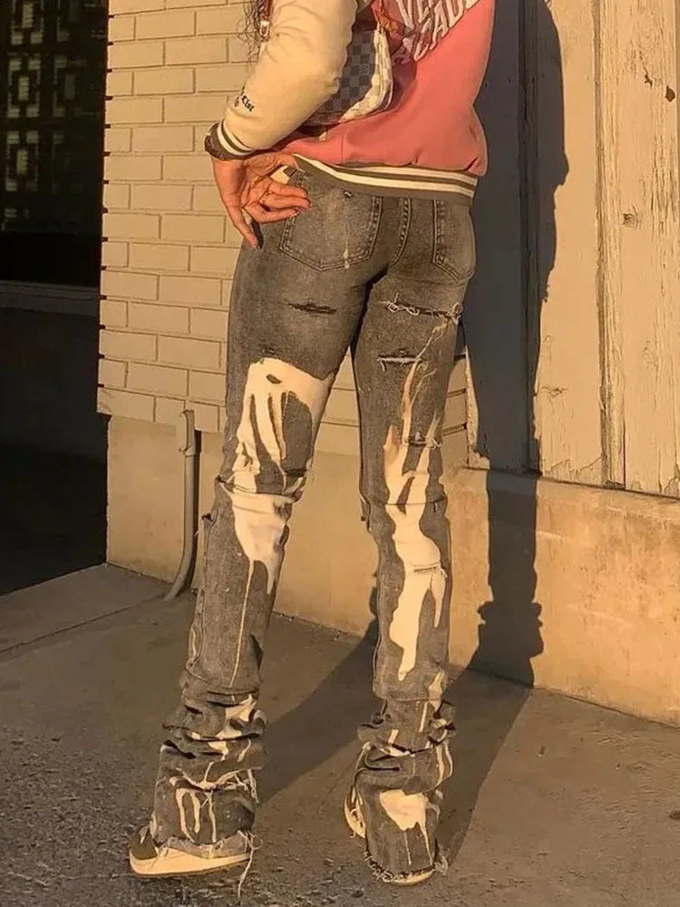 Zo-Ripped Stacked Jeans