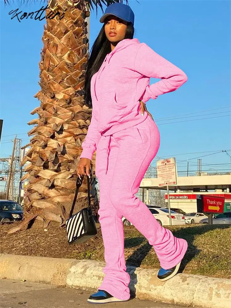 Kontturi Fall Outfits Tracksuit Two 2 Piece Set