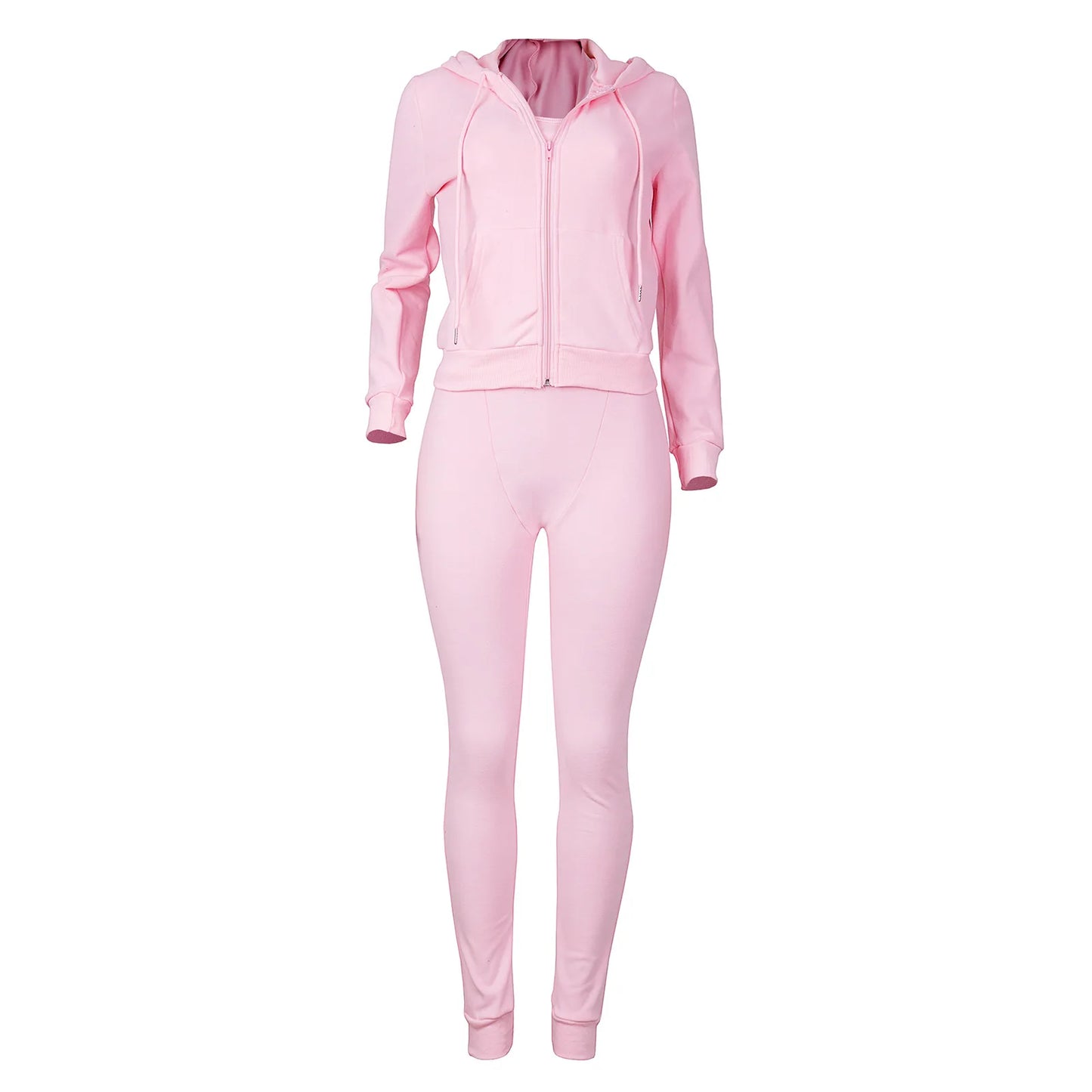 Women Thick Fleece 3 Piece Set Sweatpants & Vest & Hoodies Jackets