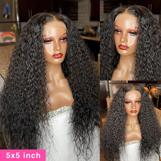 Water Wave Lace Front Wig; Lace Closure Wig; 13x4, 13x6; HD Lace, Frontal 360 Curly Human Hair Wigs For Women Human Hair