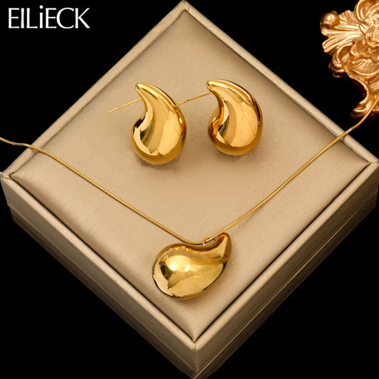 Gold Water Drop Jewelry Set