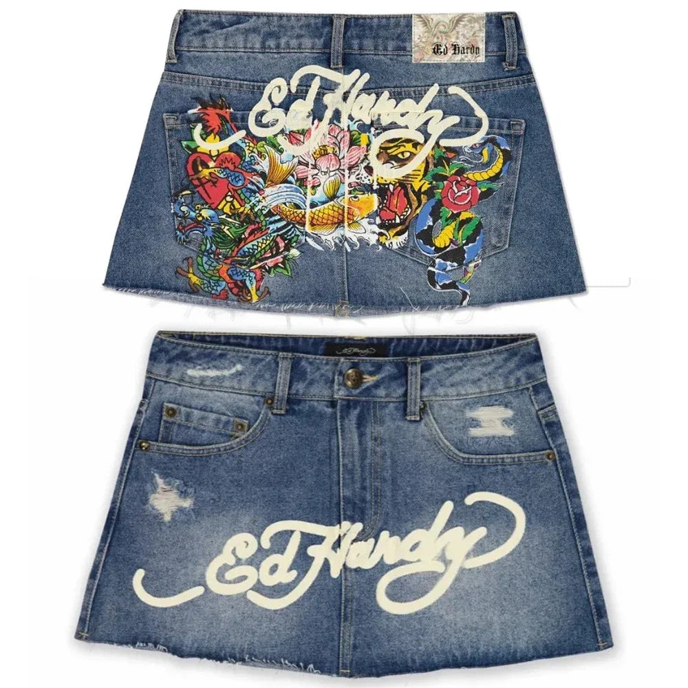 Ed-hardy Denim Skirt