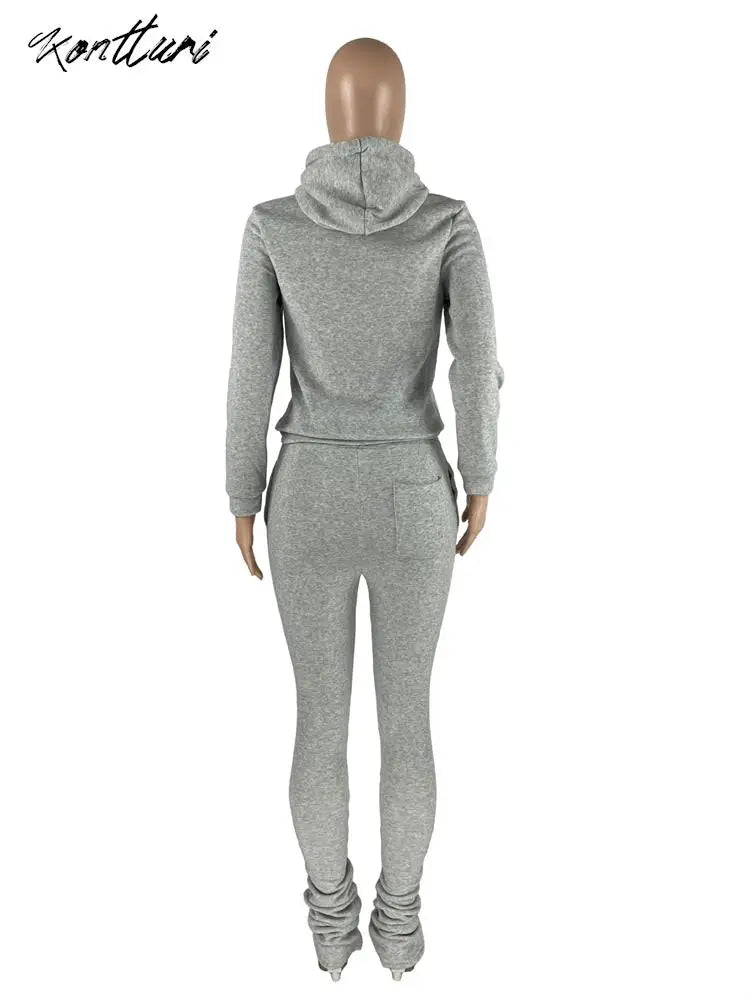 Kontturi Fall Outfits Tracksuit Two 2 Piece Set